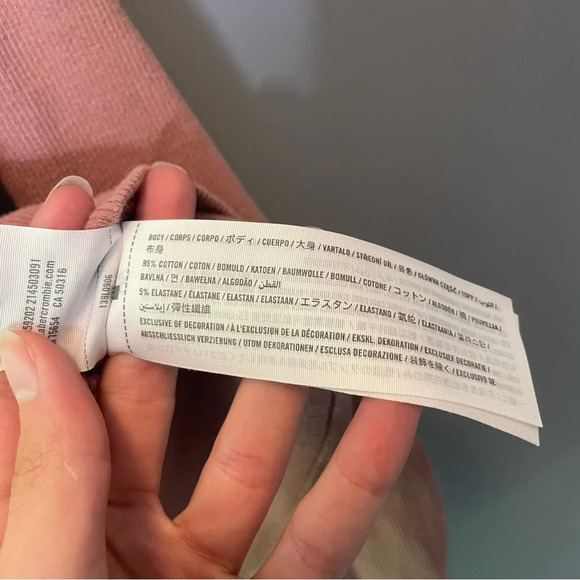 Abercrombie & fitch rose pink ribbed long sleeve shirt size large - Picture 5 of 8